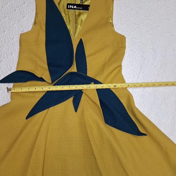 Ina Yellow and Blue Mini Dress Size M L - Picture 8 of 16